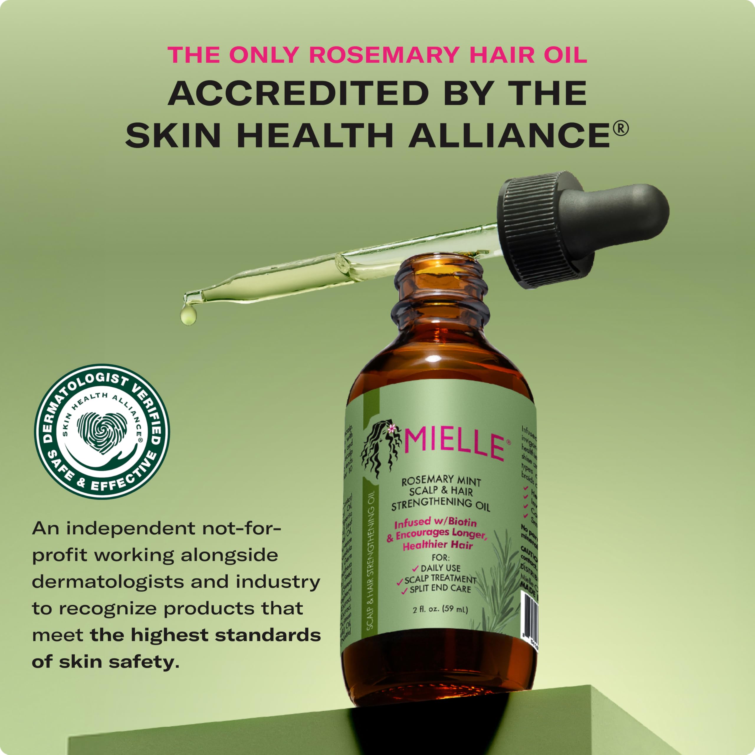 Mielle Rosemary & Mint Hair Oil scalp massage, promotes a refreshed, nourished feeling