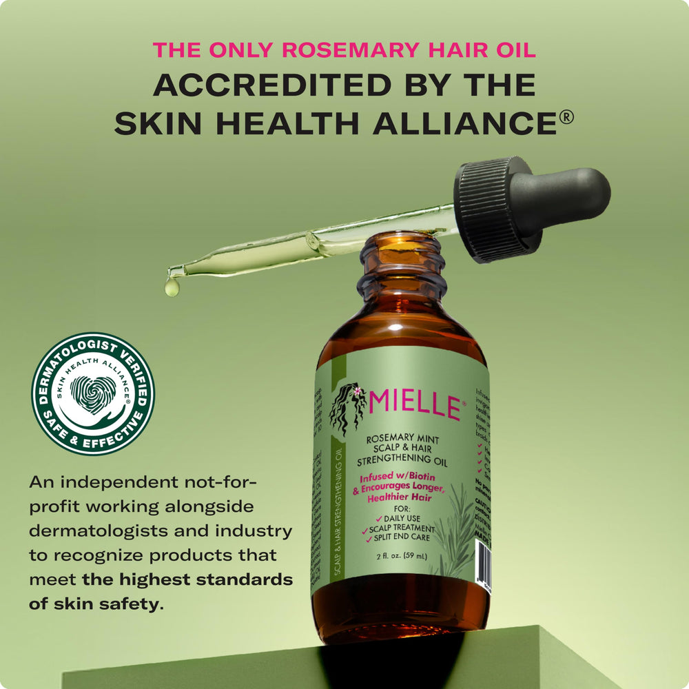 Mielle Rosemary & Mint Hair Oil scalp massage, promotes a refreshed, nourished feeling