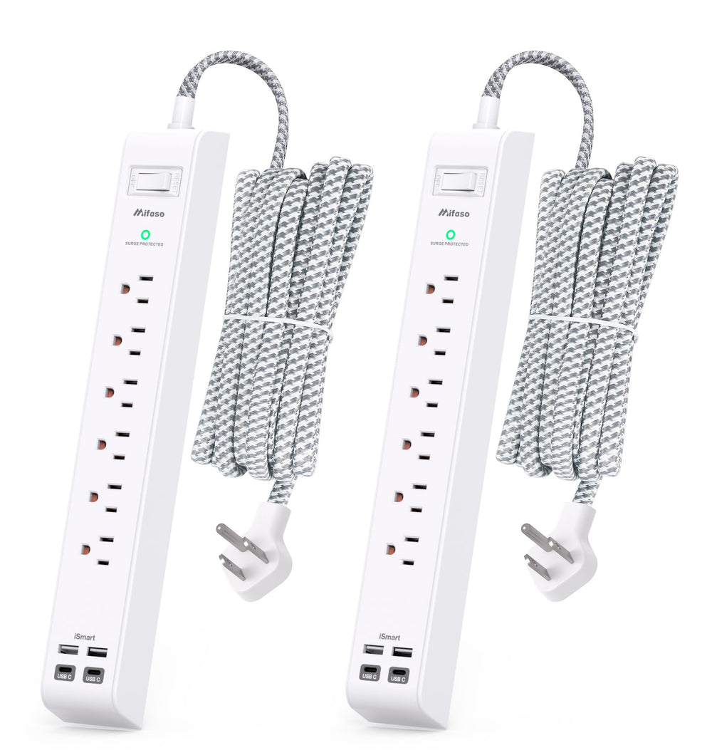 Mifaso 2-pack extension cord with 10ft reach for accessible outlets