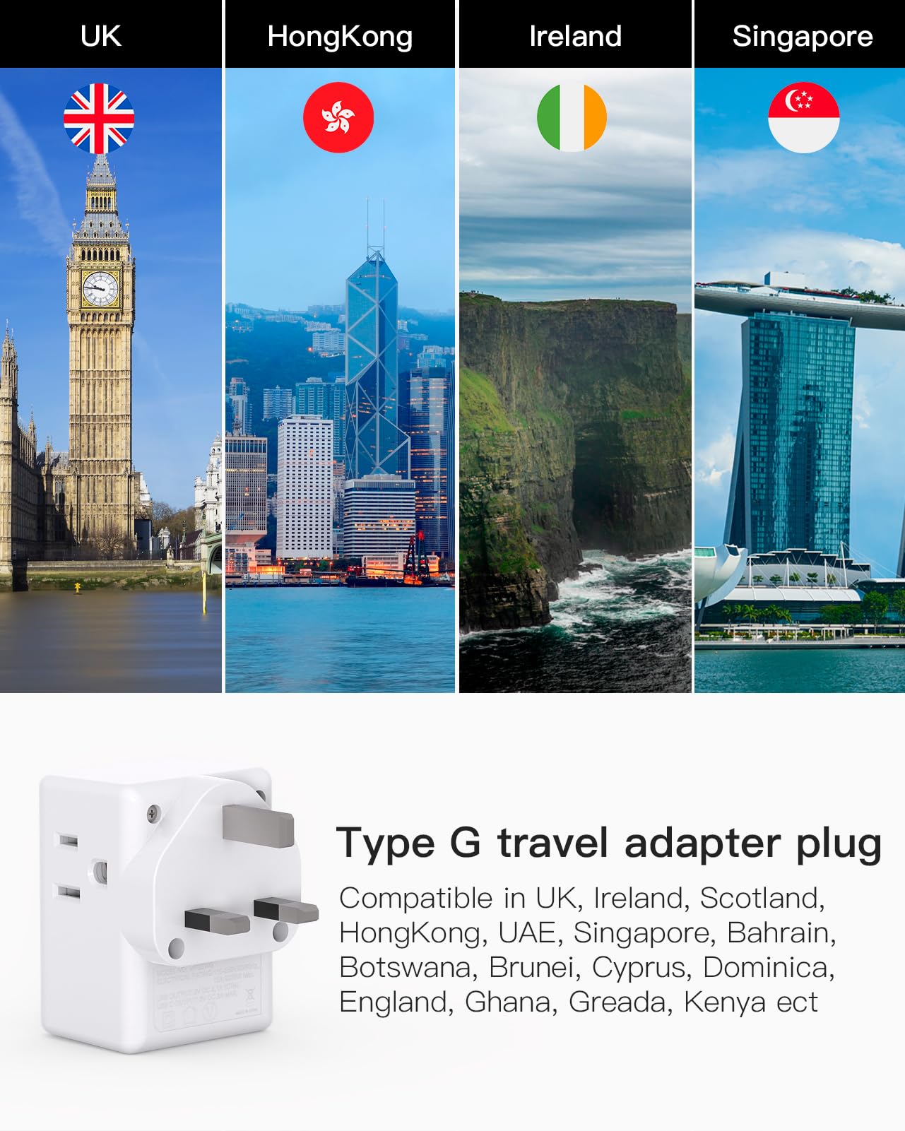 Mifaso 3-outlet 3-usb panel ideal for multiple devices on the go.