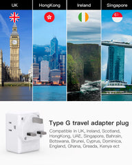 Mifaso 3-outlet 3-usb panel ideal for multiple devices on the go.