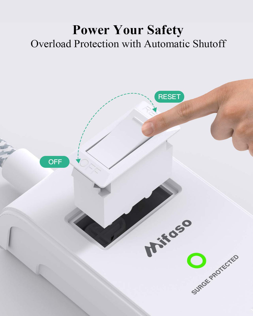 Mifaso 45-degree flat plug minimizes obstructions and fits against walls.