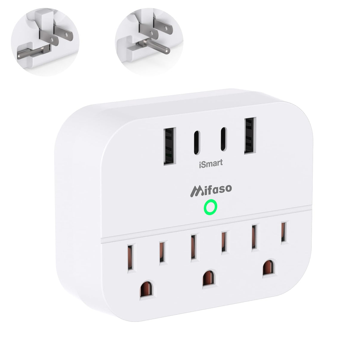 Mifaso cruise power strip with foldable plug, ideal for cabin charging and easy packing.