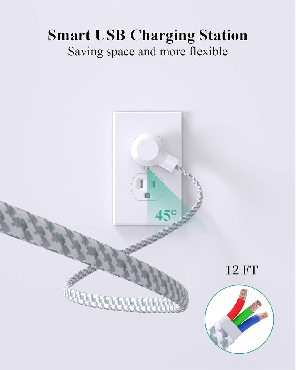 Mifaso dorm and office use power strip helps organize outlets.