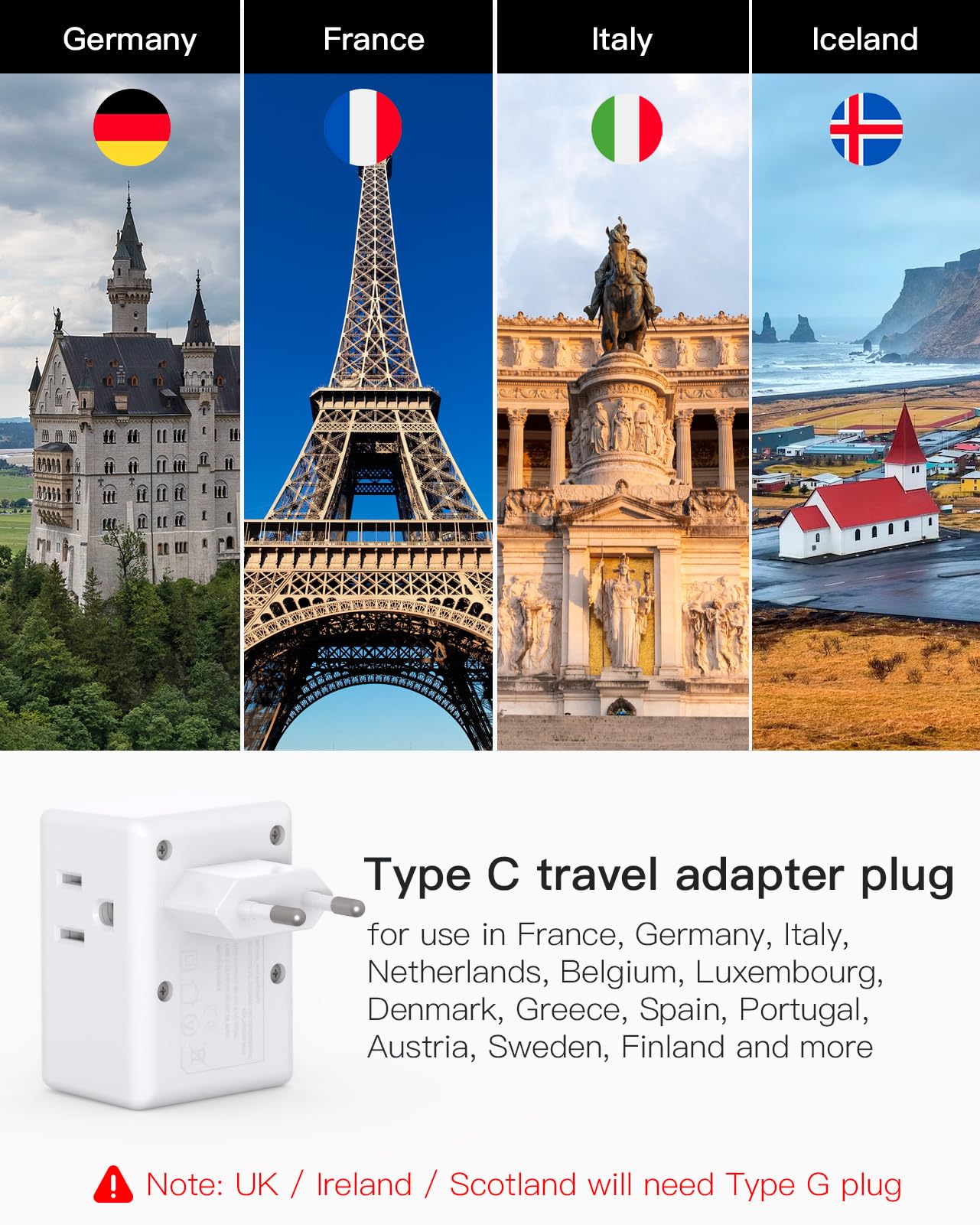 Mifaso adapter with USB A and USB C ports for charging on the go.