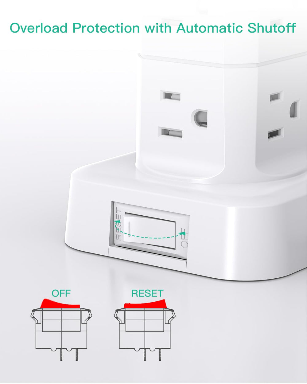 1080J surge protection guards electronics from power spikes.