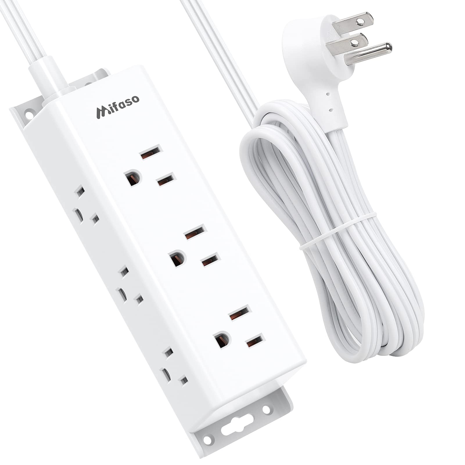 Mifaso surge protector power strip with 9 outlets for a tidy, organized workspace.