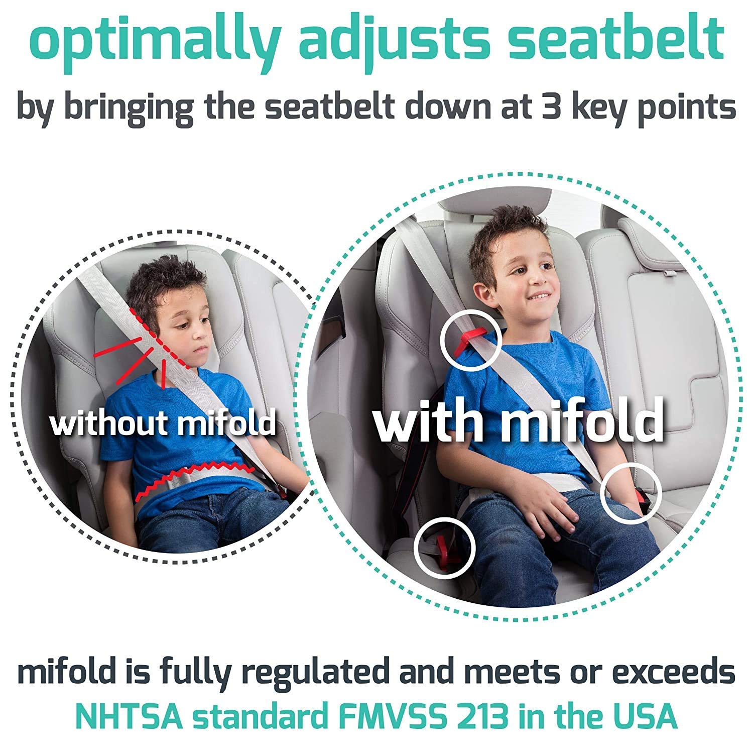 mifold travel-ready booster fits in backpack for carpooling