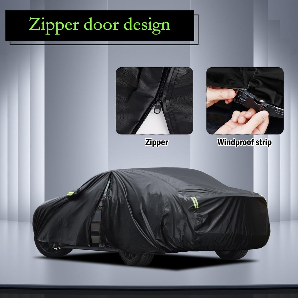 Migaven car cover on a Chevy Camaro with fit designed for all-season defense against elements.