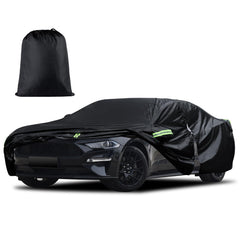 Migaven car cover on a Ford Mustang with custom fit for weather protection.