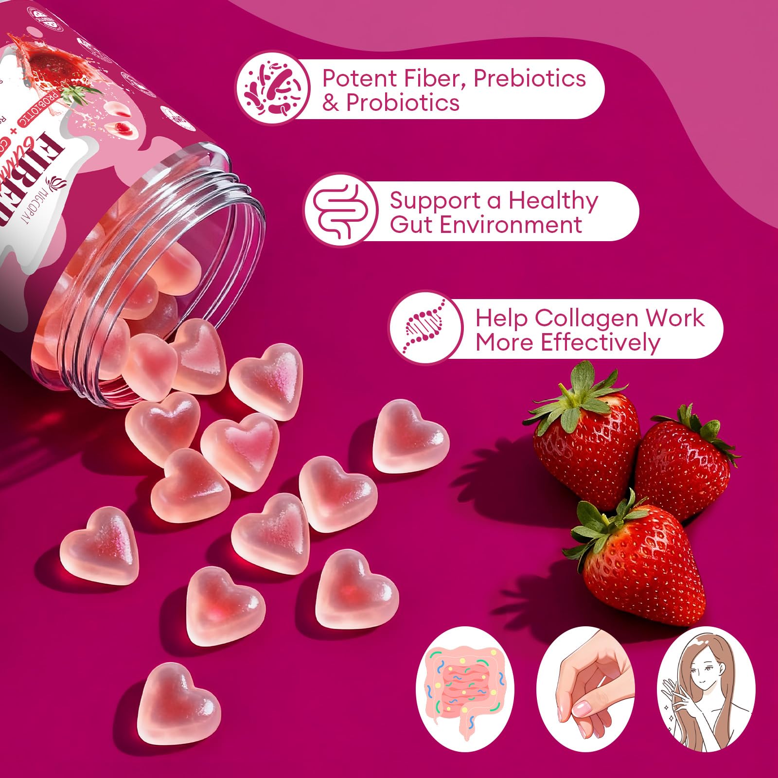 Migcopat bottle emphasizes hyaluronic acid and vitamin C for skin hydration.
