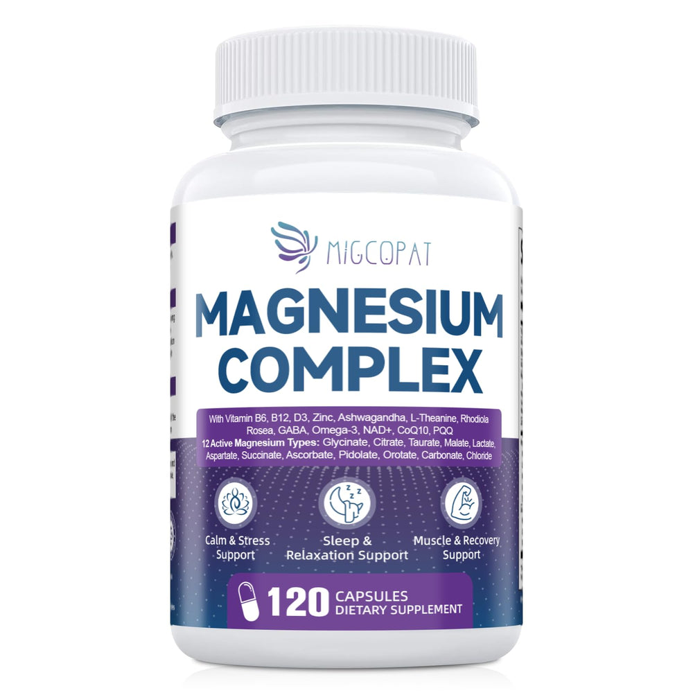 Migcopat Magnesium Complex packaging highlighting vegan and non-GMO quality