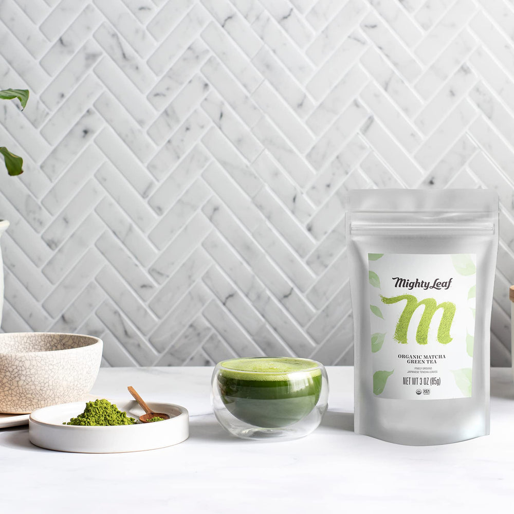 Mighty Leaf ceremonial-use matcha powder, ideal for mindful tea moments