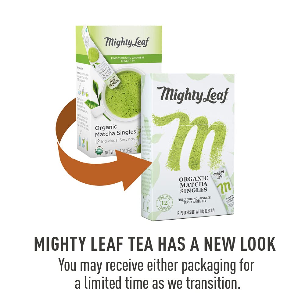 Mighty Leaf Matcha sourced from Kagoshima and Shizuoka, shade-grown.