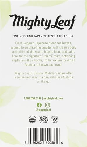 Mighty Leaf Matcha powder in a bowl shows bright green color.