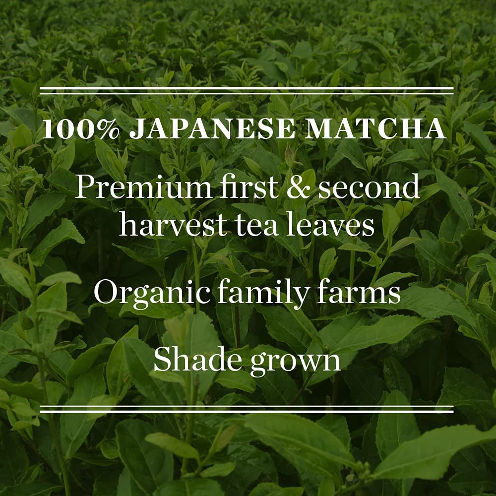 Mighty Leaf organic matcha packaging art, premium quality and sustainability