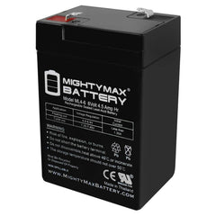 Mighty Max ML4-6 6V battery shows compact dimensions for easy device fit.