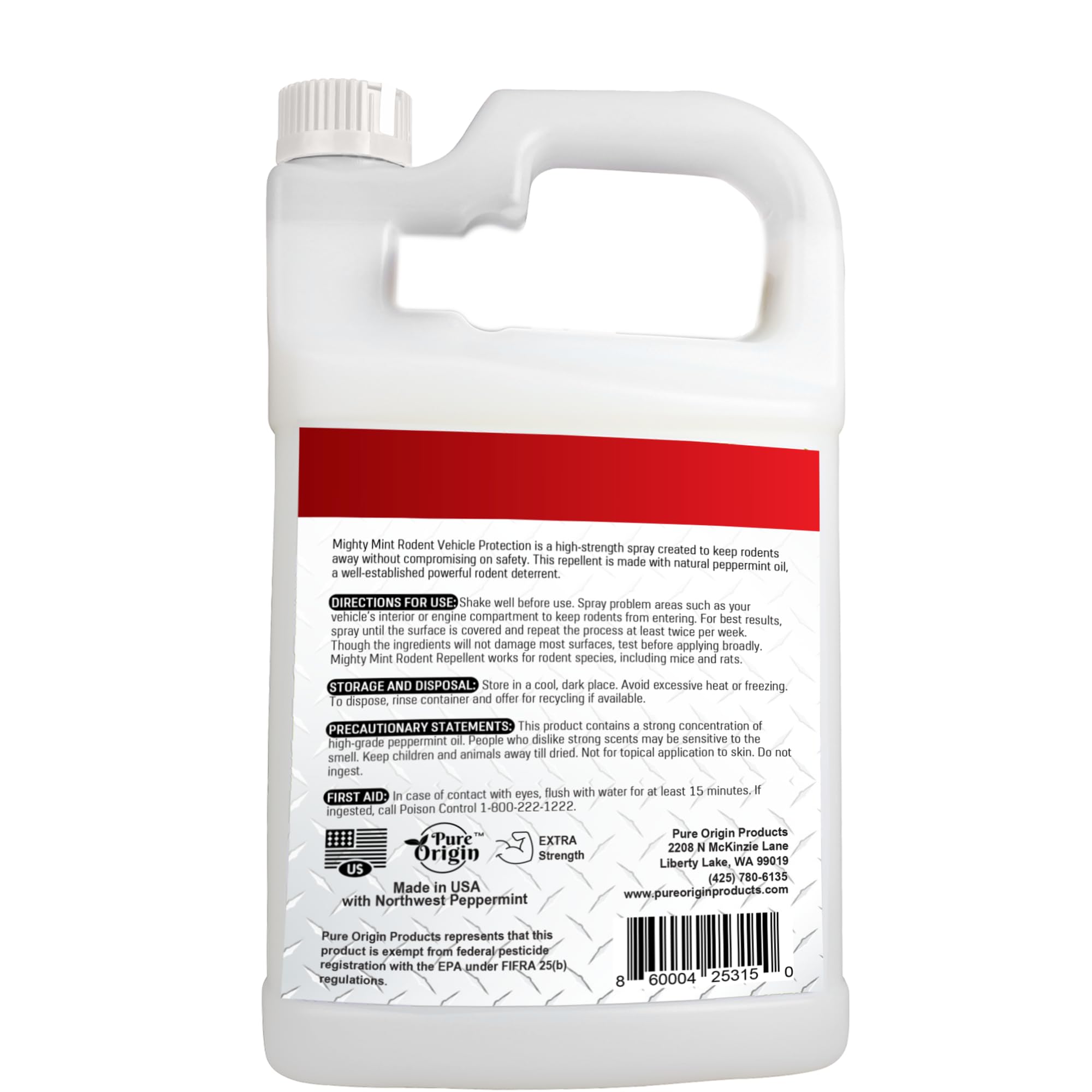 Mighty Mint product label demonstrates USA-made, trusted solution for vehicles.