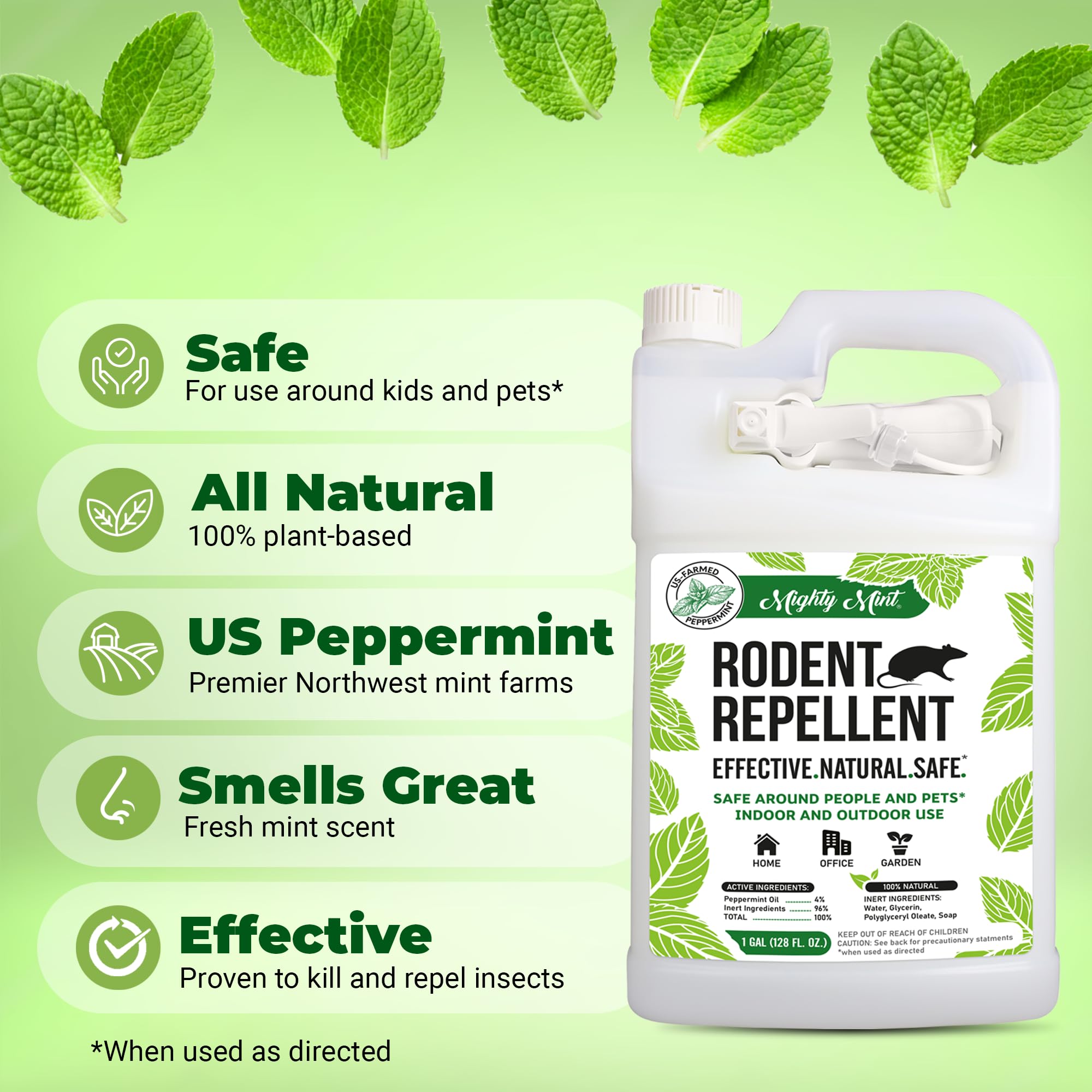 Mighty Mint microfiber cloth included for easy application and cleanup.