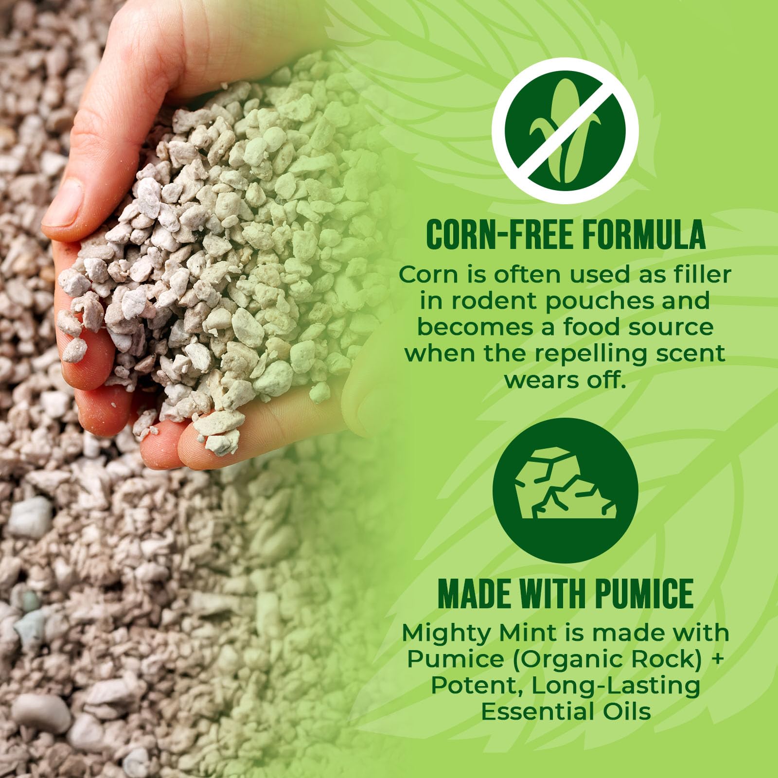 Mighty Mint pouch placed in a kitchen for safe rodent deterrence