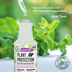 Outdoor garden scene with Mighty Mint spray for pest deterrence