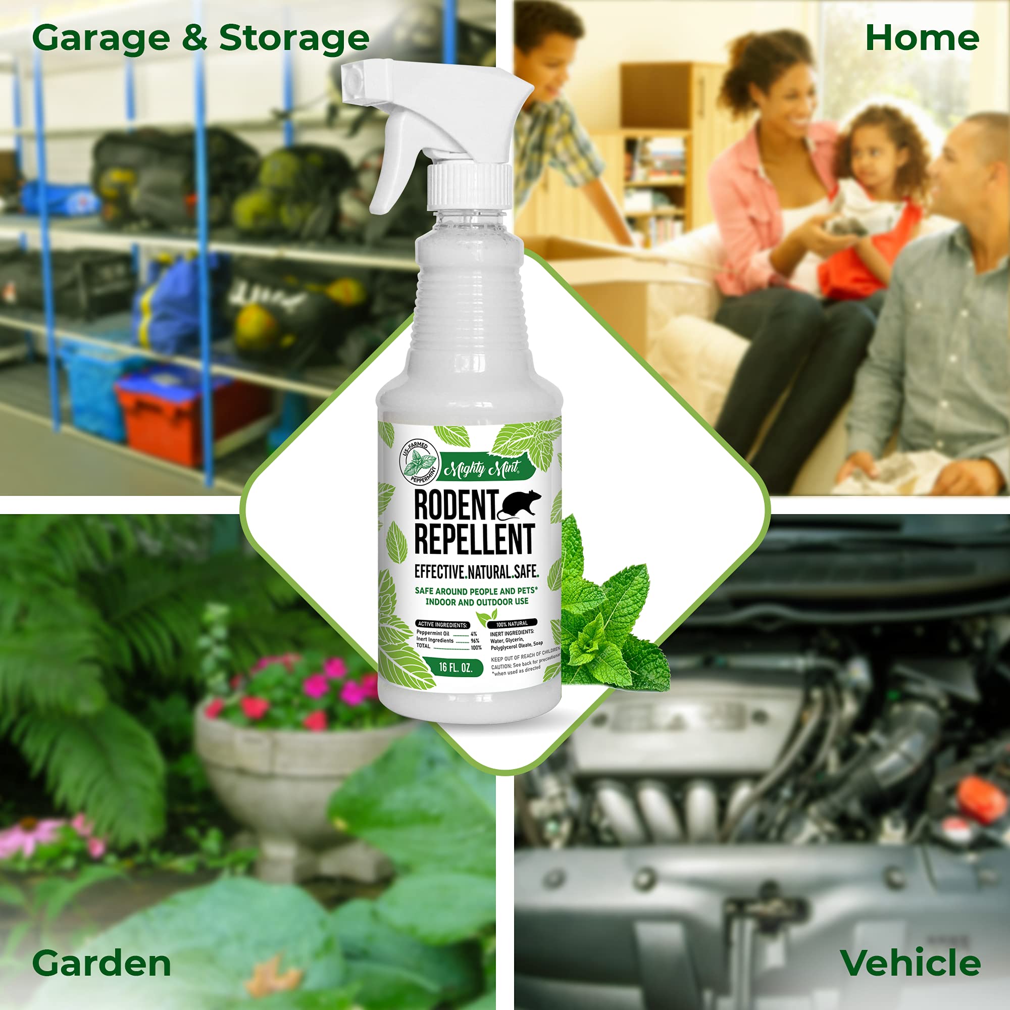 Mighty Mint outdoor patio spray deterring mice and rats