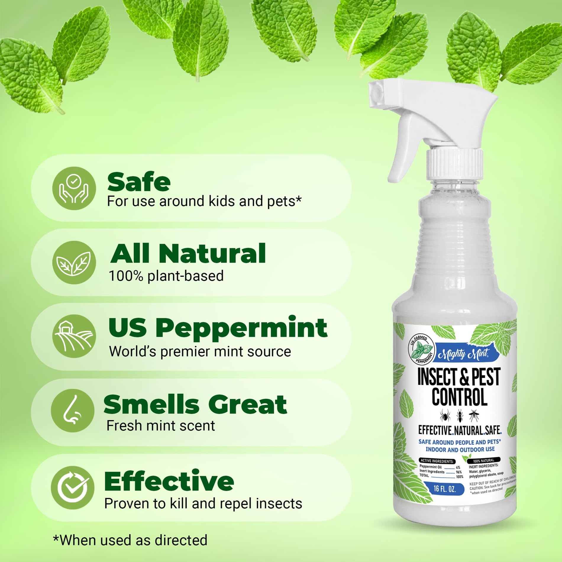 Outdoor patio use with Mighty Mint spray for quick insect deterrent on surfaces.