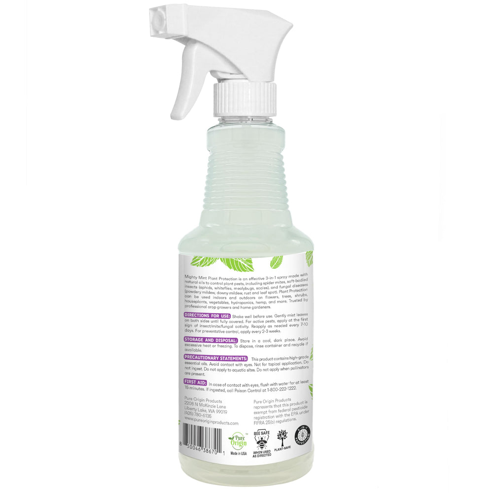 Mighty Mint label emphasizes safe use near people and pets