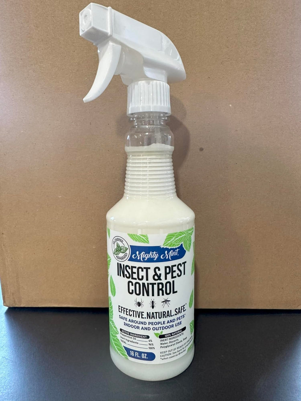 Plant-based, extra-strong formula from Mighty Mint for versatile pest control.