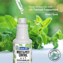 Spiders, ants, and roaches deterred by Mighty Mint's concentrated peppermint spray.