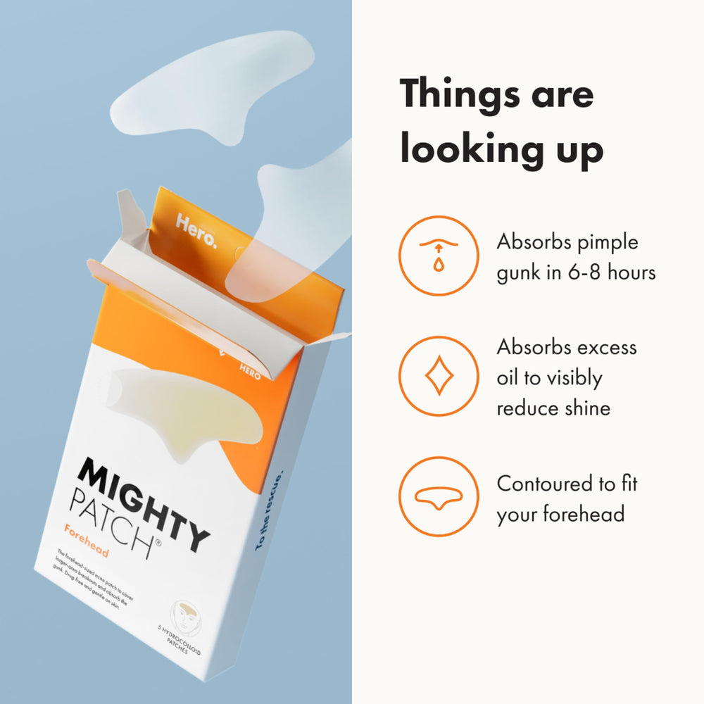 Mighty Patch Forehead absorbs oil to reduce shine on the forehead