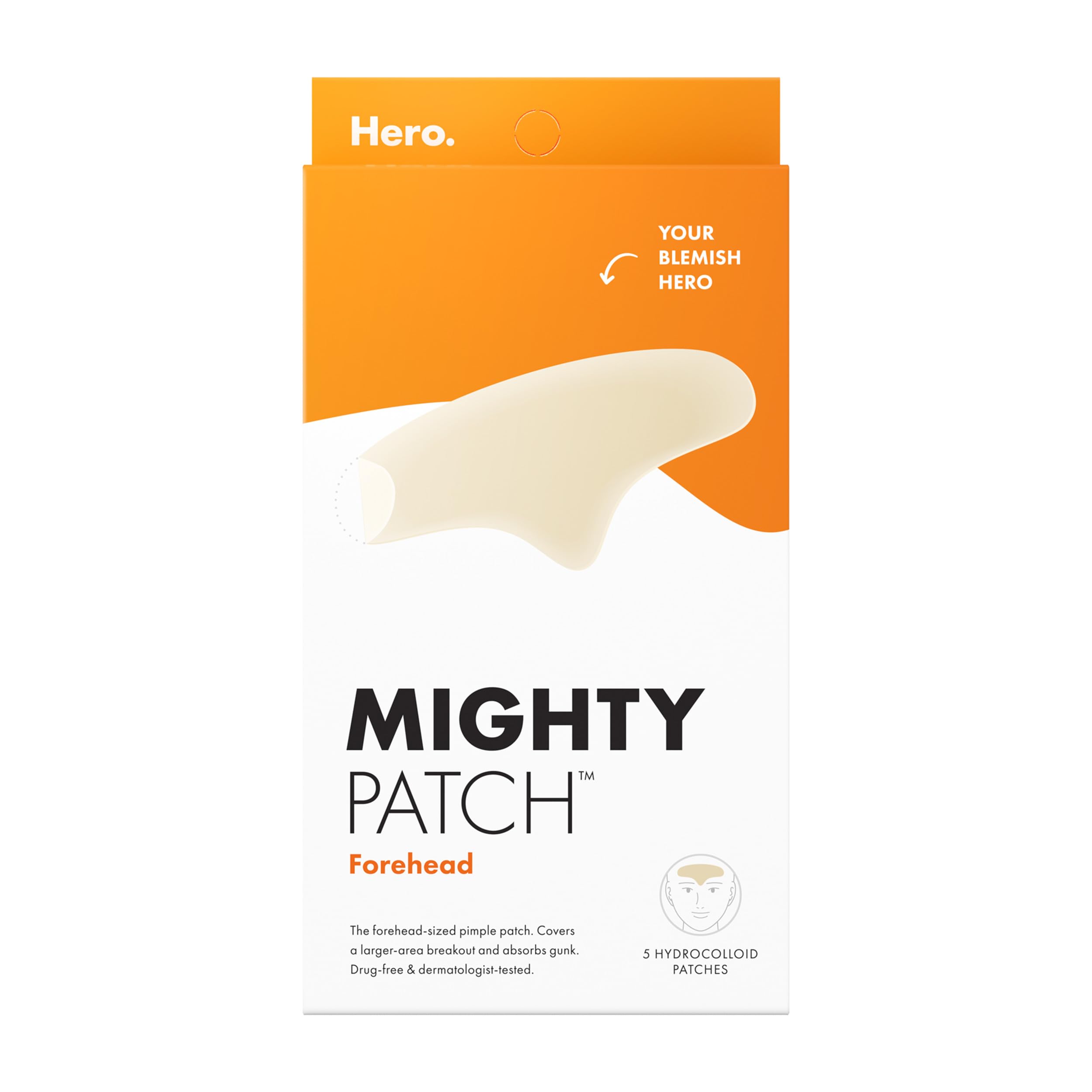Mighty Patch Forehead XL covers a large area for overnight clear-looking skin