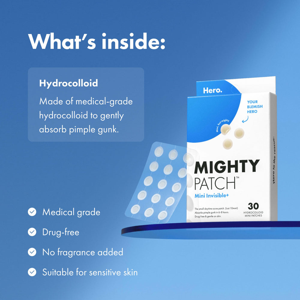 Mighty Patch Mini 30-count pack provides ready-to-use daily patches.