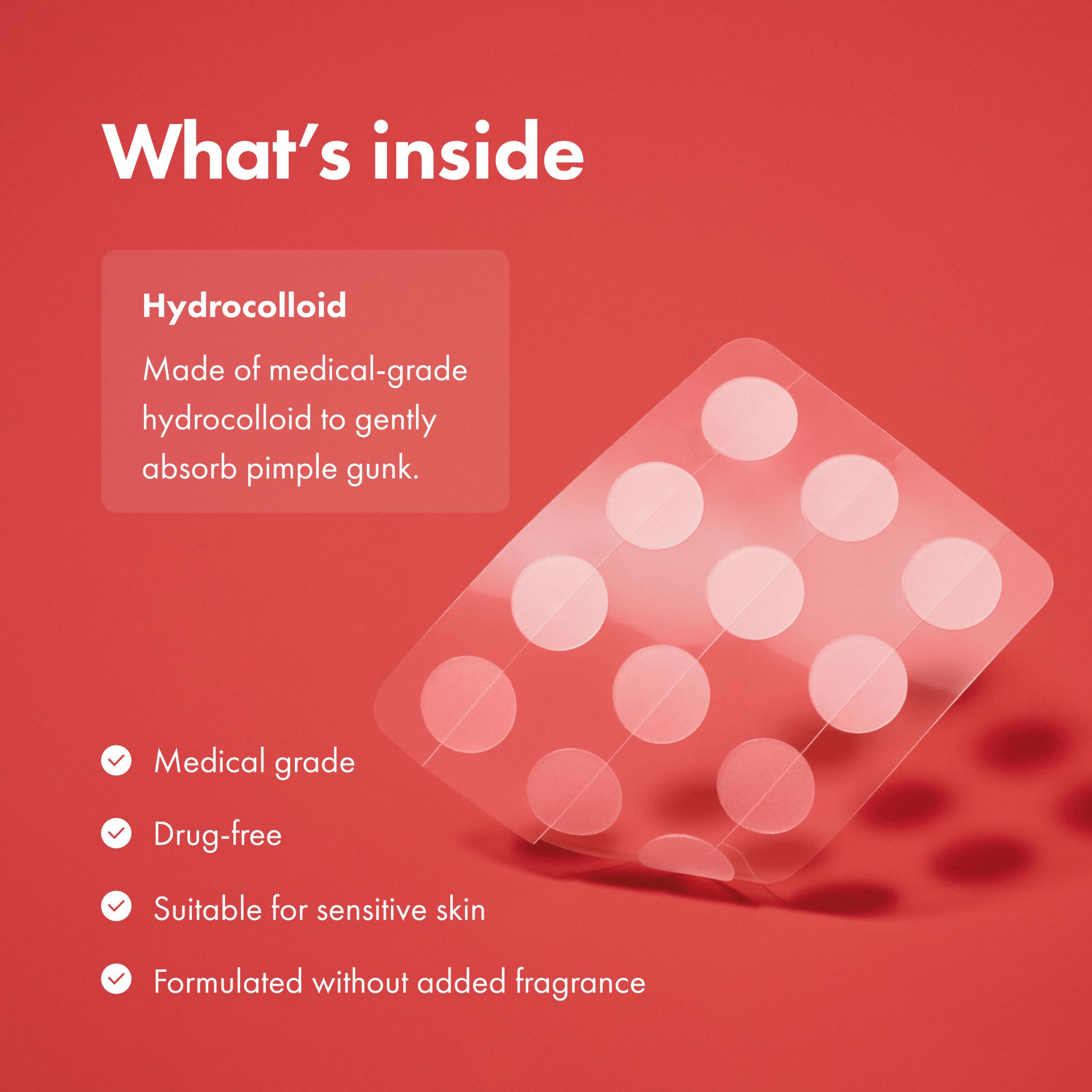 Mighty Patch Original hydrocolloid technology absorbs gunk overnight.