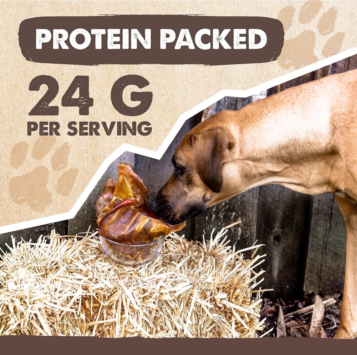 Mighty Paw Half Pig Ears 12-pack packaging showcased for convenient multi-pet households.