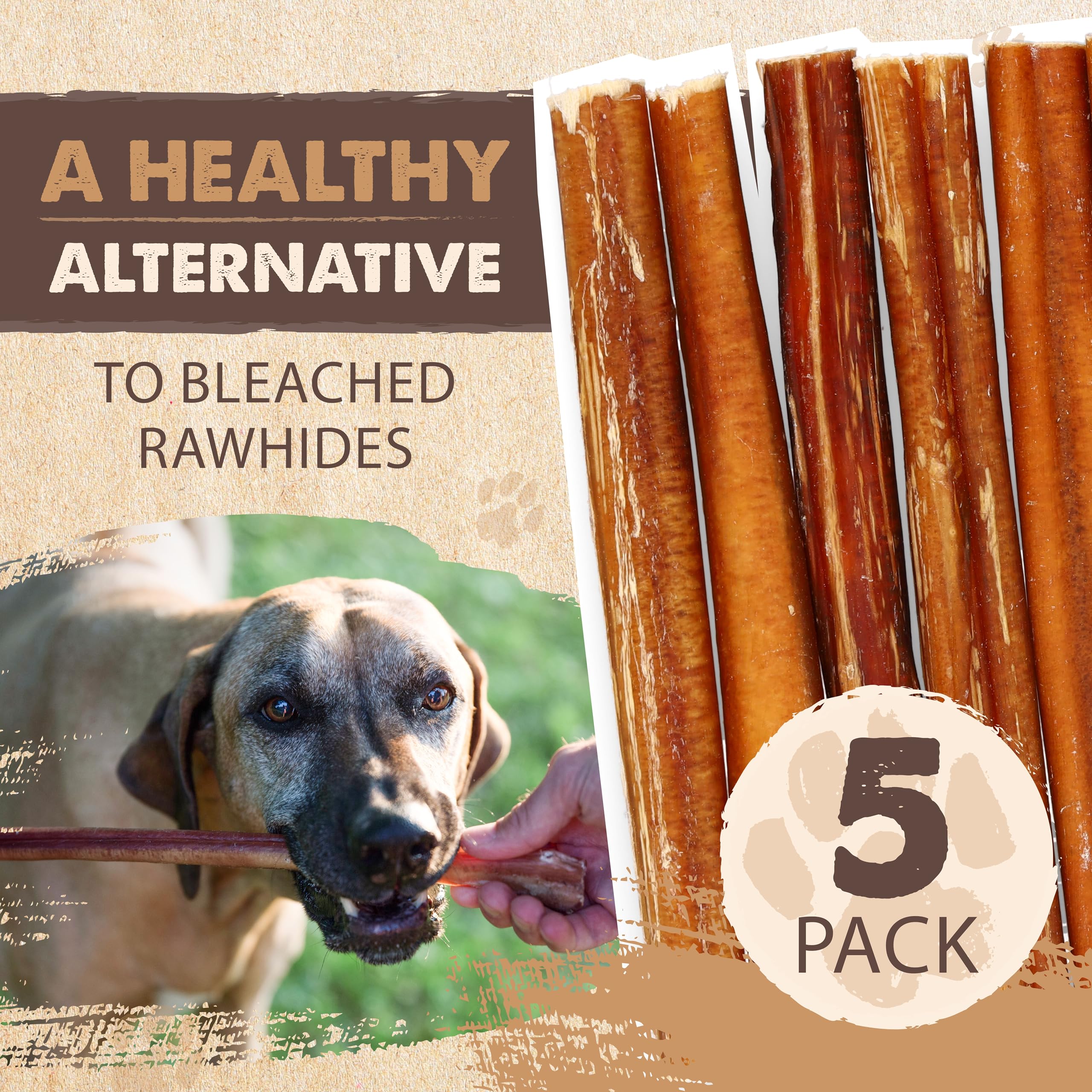 Mighty Paw Naturals Bully Sticks : peut aider la propreté dentaire