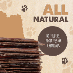 Close-up of jerky texture from Mighty Paw Naturals beef gullet jerky