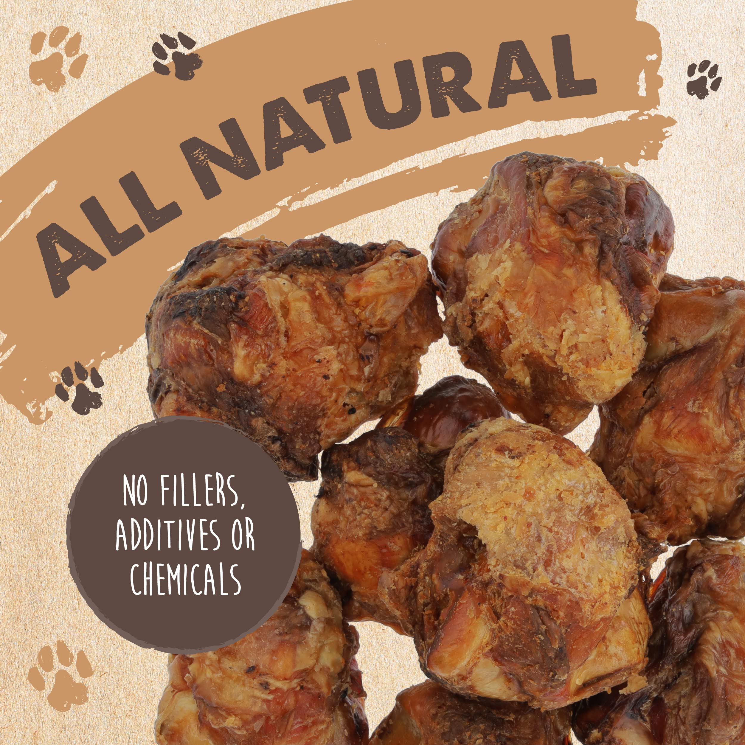 Mighty Paw Naturals 2in1 chew with meat attached close-up for added variety.