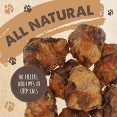 Mighty Paw Naturals 2in1 chew with meat attached close-up for added variety.