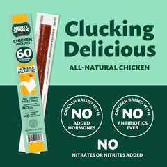 Close-up of Mighty Spark Honey Jalapeño chicken stick texture.