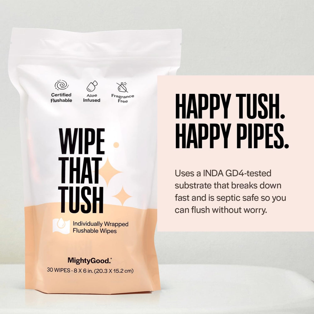 MightyGood Travel-friendly wipes compact enough for bags and purses.