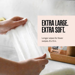 MightyGood Wipe That Tush Aloe & Vitamin E infused wipe for soothing cleansing.