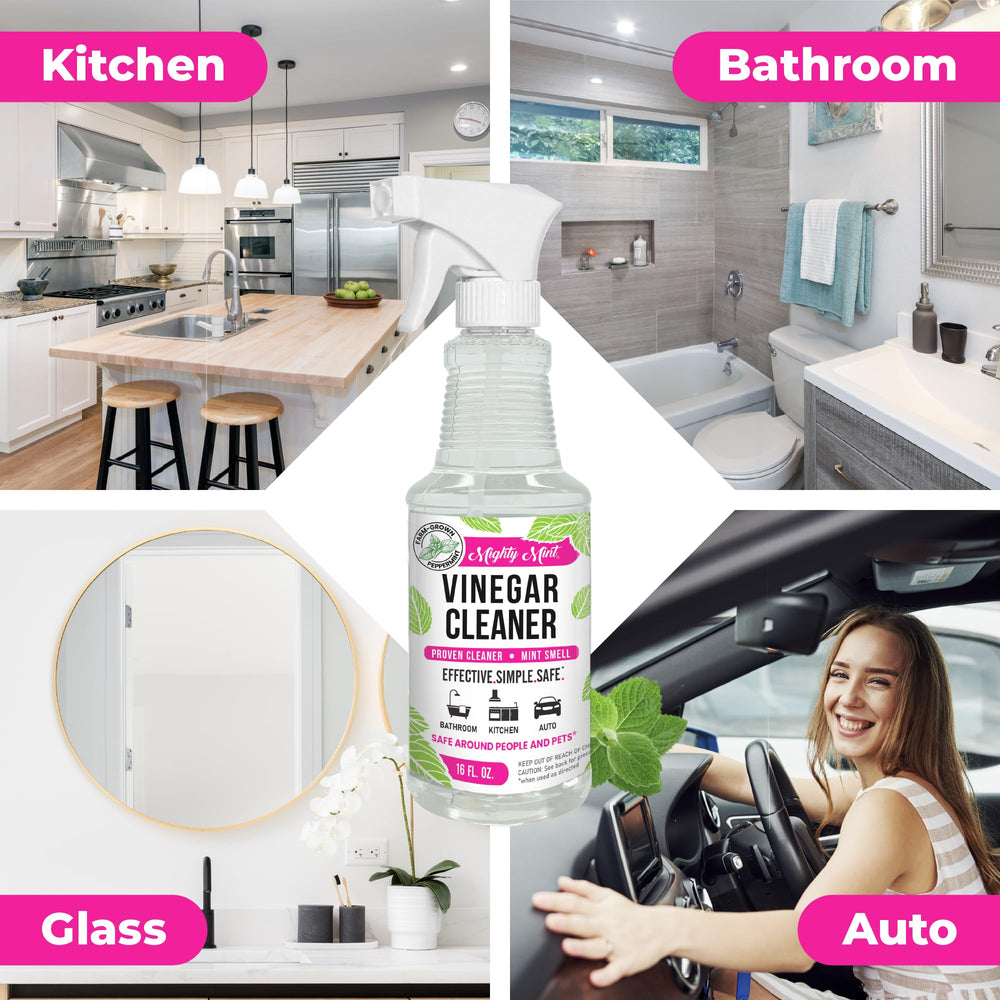 Mighty Mint spearmint oil ingredients label highlights all natural cleaning power.