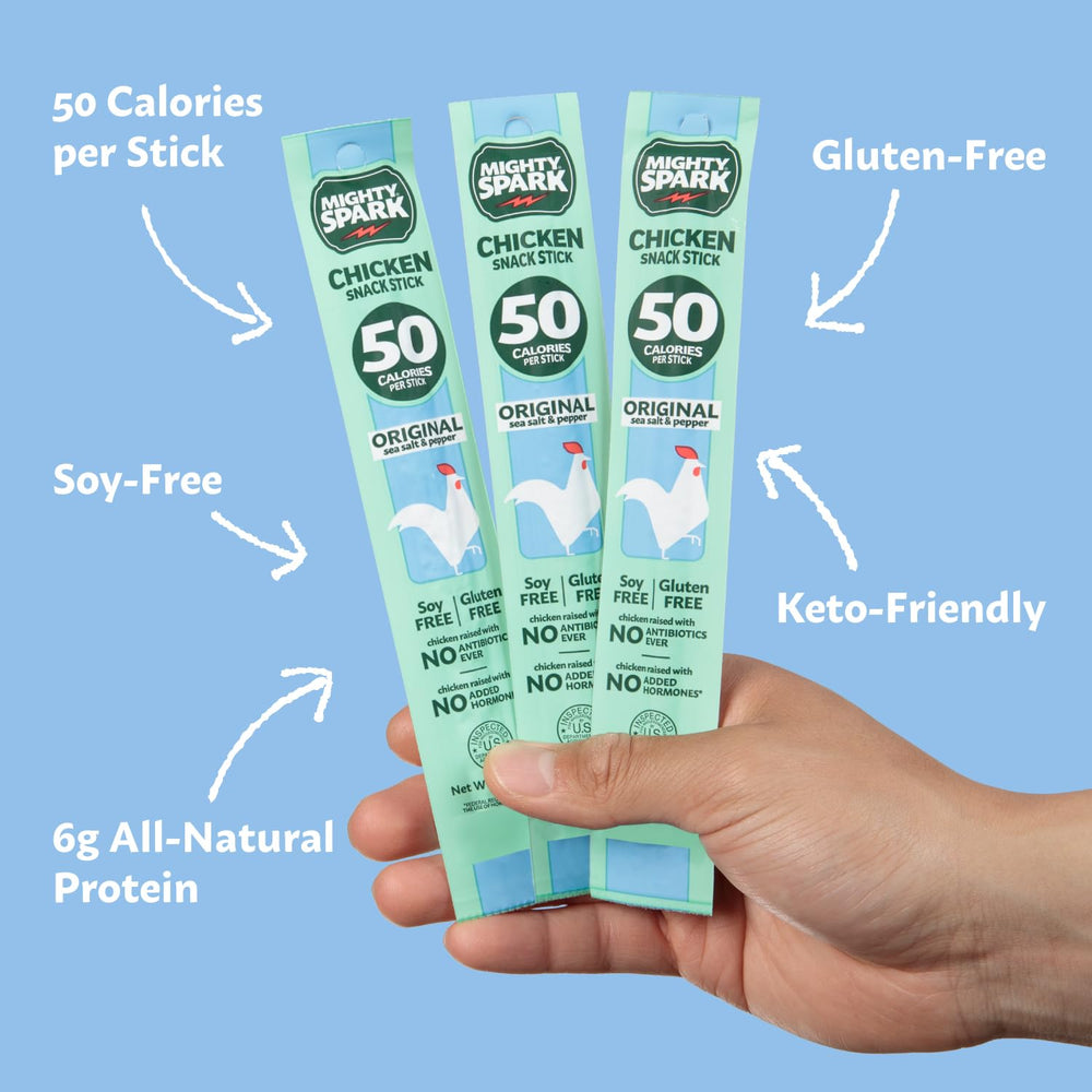 Mighty Spark gluten-free icon emphasizing allergen-friendly snack option.