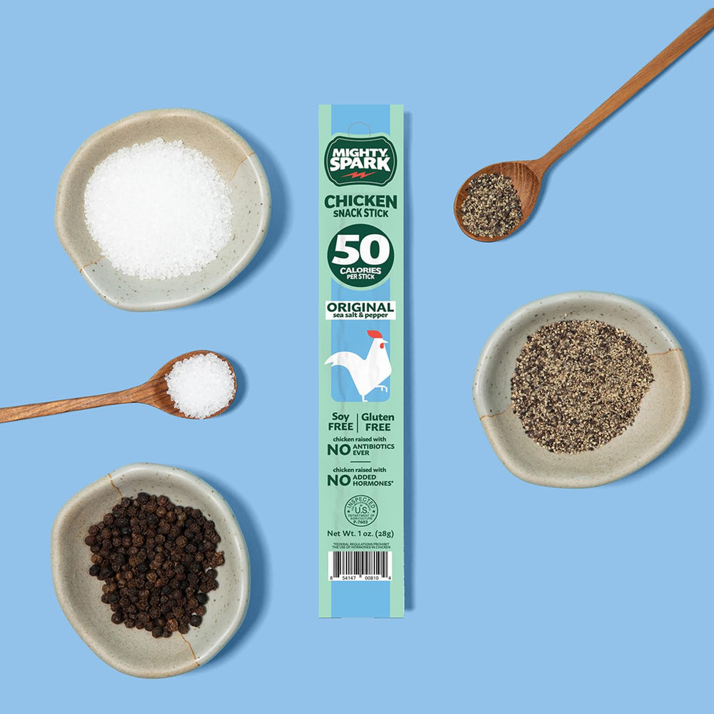 Mighty Spark no nitrates added claim on sea salt pepper sticks.