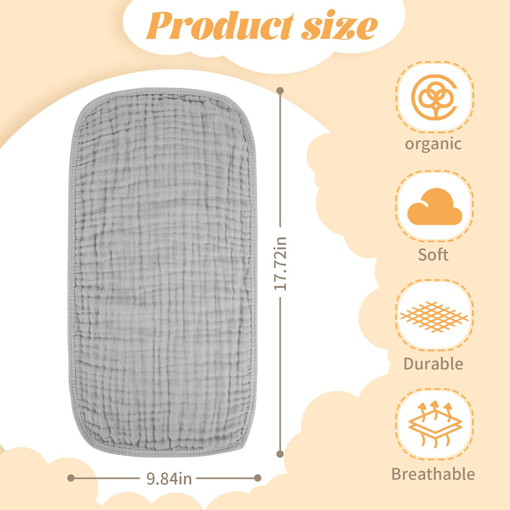 MIGIOL burp cloths show absorbent multi-layer design that catches dribbles.