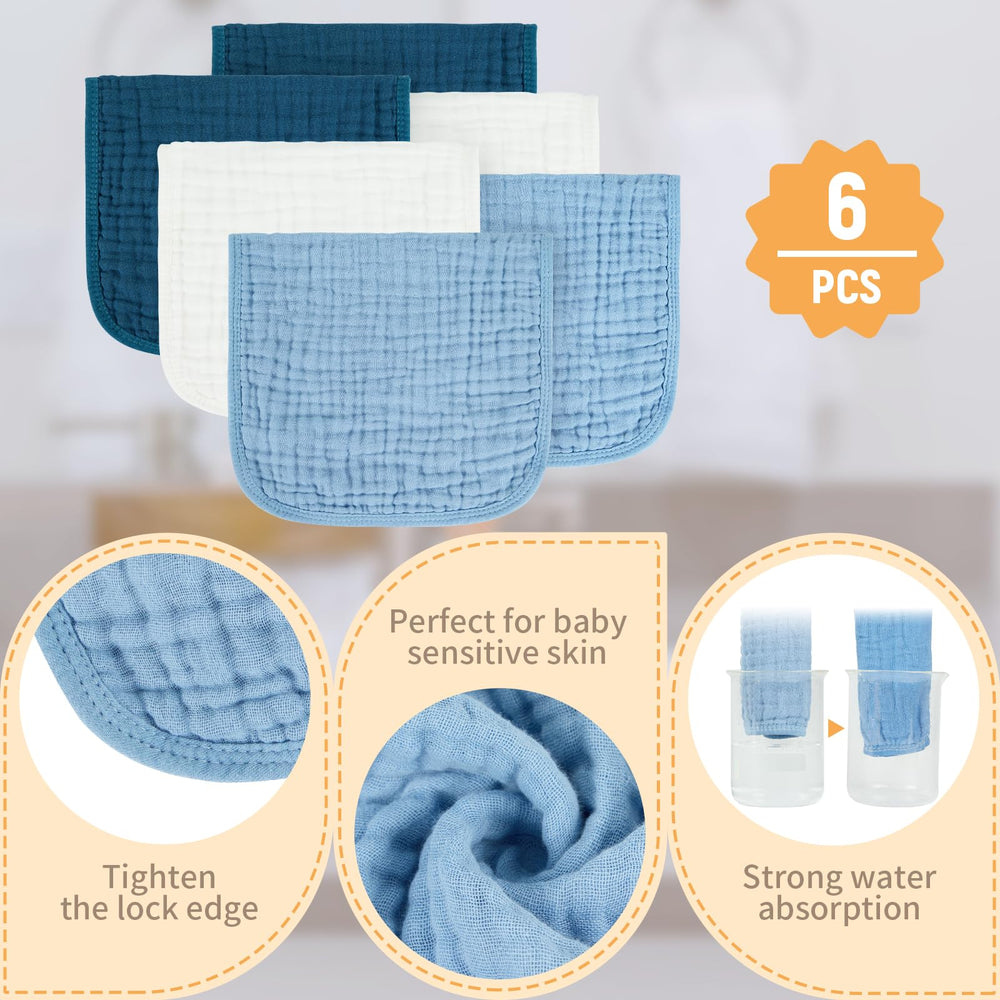 Pre-washed MIGIOL burp cloths demonstrating softness and fabric care suitability