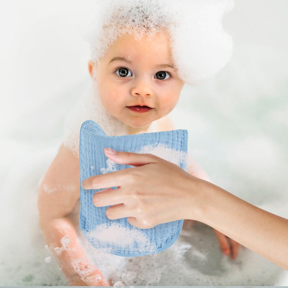 Six-piece MIGIOL set ready to be used as burp cloths, bibs, or wipes