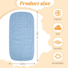 Close-up of absorbent multi-layer MUSLIN fabric showing softness and structure for dribbles