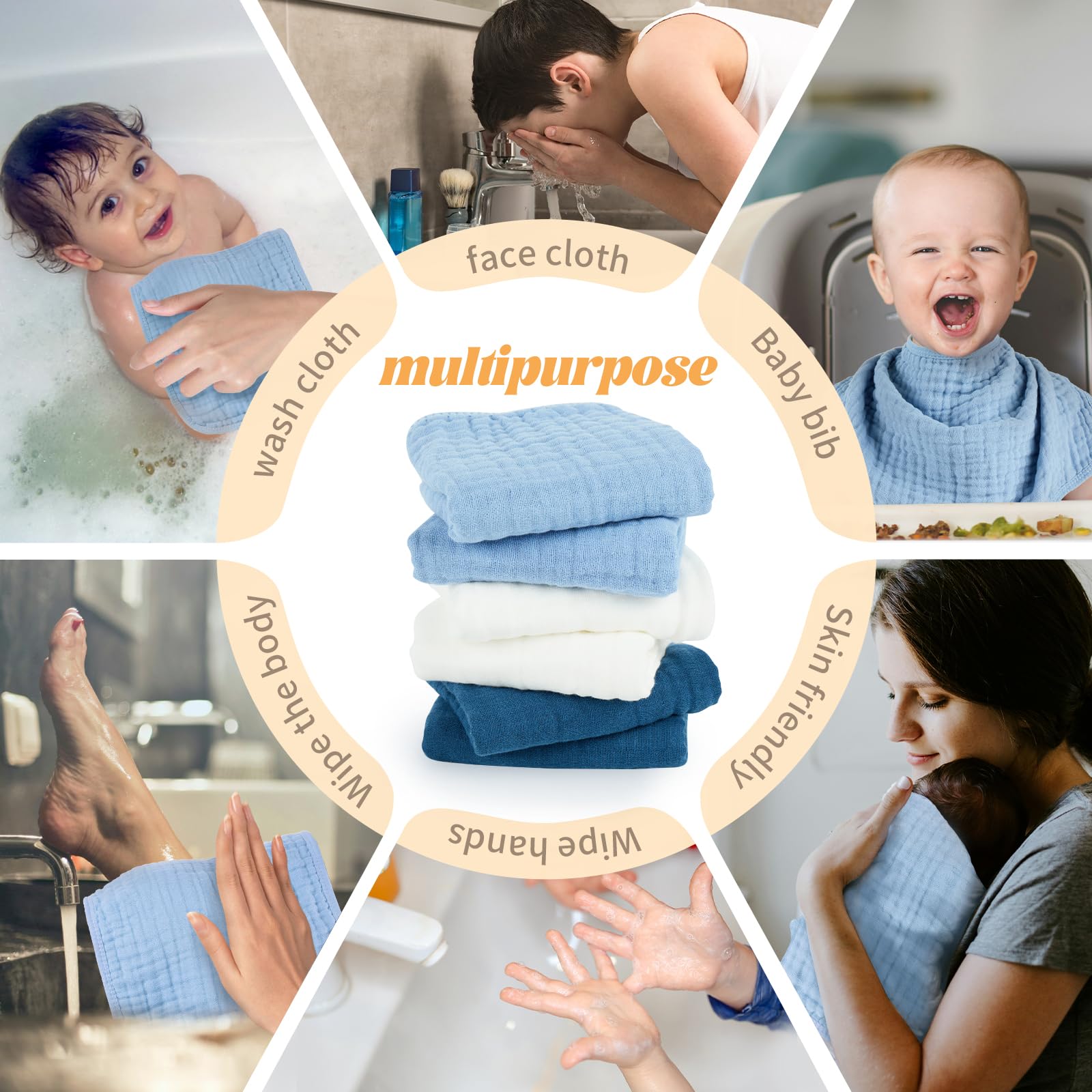 Reinforced edges on MIGIOL burp cloths highlighting durability and long-lasting use